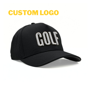 Casquette de golf structurée à 5 panneaux, imperméable, avec ventilation découpée au laser, ajustement réglable, broderie personnalisée, casquette de sport unisexe - Product Image 2