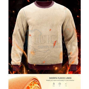 Sudadera informal de invierno Sherpa Fleece-Mezcla de poliéster/algodón Diseño elegante transpirable y ecológico - Product Image 2