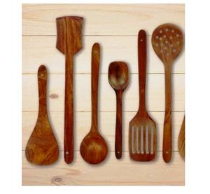 Cuchara de madera SERVIDOR DE ENSALADAS DE MADERA JUEGO DE 2 ARTÍCULO DE COCINA ÚNICO HECHO A MANO - Product Image 5