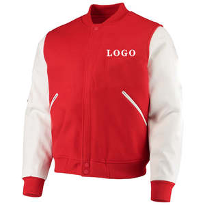 Chaquetas de Béisbol Personalizadas con Logotipo en Color, Chaquetas Escolares de Algodón con Mangas de Cuero para Hombre, Venta al por Mayor - Product Image 6