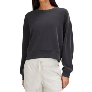 Softstreme Parfaitement Surdimensionné Cropped Crew Solide Séchage Rapide Respirant Sports Casual Hoodies & Sweatshirts Top - Product Image 2