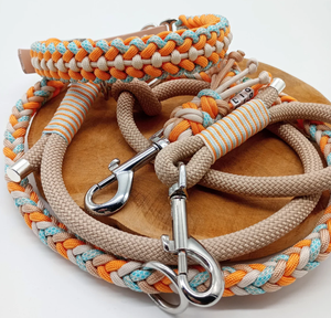 Großhandel Luxus-Hundehalsband-Leine-Set Extra Breites Doppel-Paracord mit Komfortablem Guero-Griff Freihändig für Hunde - Product Image 1
