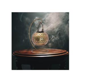 El soporte de incienso de oro colgante de metal de latón más elegante, quemador de mukhar hangong, soporte de bakhoor para el hogar Francene - Product Image 1