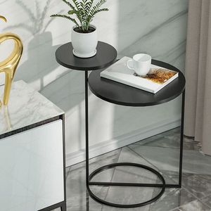 Table basse latérale à pieds en métal Table de chevet latérale en marbre Nouveau salon Fer de luxe moderne - Product Image 4