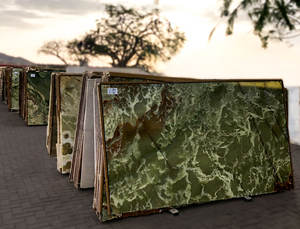 แผ่นหินโอนิกซ์สีเขียวเข้มแผ่นหินธรรมชาติแผ่นหินอ่อนโอนิกซ์ - Product Image 3