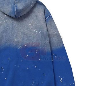 Sweat à capuche en détresse pour hommes avec ourlet brut et poche avant pour streetwear décontracté, sweat à capuche en détresse pour hommes - Product Image 6