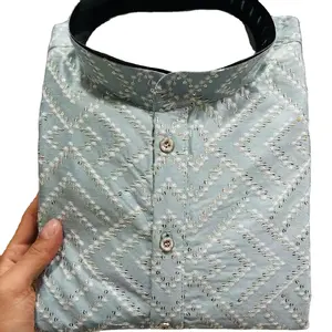 Style Party Wear Kurta para Hombre para Todo Tipo de Funciones con Pijama de Algodón - Product Image 1