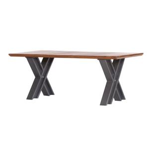 Mesa de Comedor Moderna en Forma de X de Madera Maciza con Patas de Hierro, Diseño Industrial, Resistente al Agua, para Uso en el Hogar y la Entrada, Mueble Duradero - Product Image 5