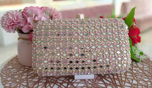 Pochette de mariage de luxe, sacs à main brillants, broderie de mariée, pochette de soirée en perles pour femmes - Product Image 2