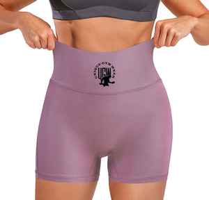 Short de sport taille haute pour femme Leggings de vélo imperméables respirants noir Fitness imprimé nude fesse Scrunch sac coloré inclus - Product Image 4