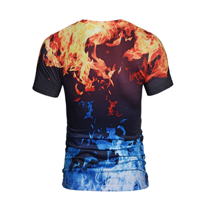 T-shirts personnalisés à imprimé intégral pour hommes, mode 100% coton polyester 260 grammes, impression par sublimation plein écran - Product Image 2