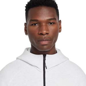 Mens Tech Fleece <b>Windrunner</b> Full Zip Hooded <b>Jacket</b> Marl Grey Lightweight Warm Athletic Training Outerwear Premium Activewear - Product Image 4