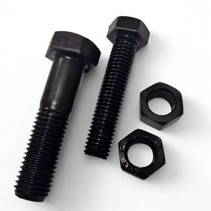 Một phần Chủ đề hình lục giác đầu bu lông, Hex vít nắp Đầu phẳng cường độ cao cấu trúc Bolt Nut DIN 931 / ISO 4014 Oxit Đen - Product Image 1