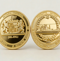 Pièce de collection personnalisée en zinc, émail souple, électroplaquée, commémorative, traditionnelle et moderne, pour le 25e anniversaire