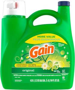Detergente Líquido para Ropa Gain, Aroma Original, 154 fl oz, 107 Cargas, Frescura + Control de Olores, Lavadora de Alta Eficiencia - Product Image 5