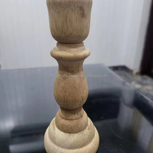 Portavelas de Madera de Mango Hecho a Mano con Serigrafía de 2 Colores para Decoración del Hogar, Regalo de Navidad de la India - Product Image 1