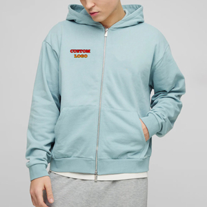 Sudadera con Capucha Personalizada con Cremallera, Estilo Urbano, 400 g/m², 100 % Algodón, Talla Grande, Sudadera con Capucha y Cremallera para Hombre, Informal, Lisa - Product Image 1