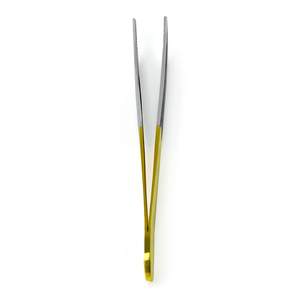 Pince de chirurgie plastique T/C Adson 4.75 "(12cm) pointe fine droite avec carbure de tungstène demi plaqué or - Product Image 3