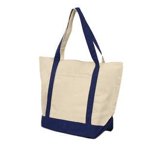 Sac fourre-tout en toile 100% coton personnalisé, sac de shopping réutilisable de haute qualité avec fermeture à l'épaule, logo personnalisé - Product Image 3