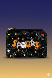 Premium Handmade Beaded <b>Coin</b> <b>Purse</b> Set Sugar Skull SpookyGhost Designs Hand-Embroidered Vintage Zipper Closure Water Resistant - Product Image 2