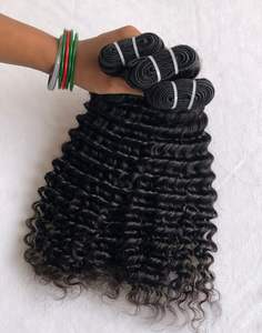 Top 100% cuticules alignées Double trame femmes noires Extensions de cheveux indiens de haute qualité Deep Curly Bundles Vendor One Drawn - Product Image 4