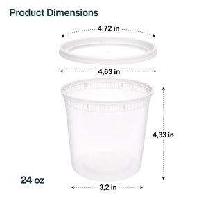 Contenedores de Plástico PP Resistentes ProTakeOut de 25 oz con Tapas (4.63x4.33 Pulgadas) 240 Sets (24/20) Aptos para Microondas y Congelador - Product Image 5