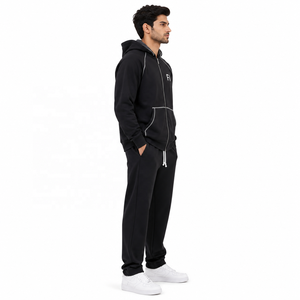 Sudadera con capucha para hombre, con cremallera, de algodón y forro polar, estilo casual urbano, corte regular, con bolsillo frontal, proveedor ODM OEM al por mayor - Product Image 2