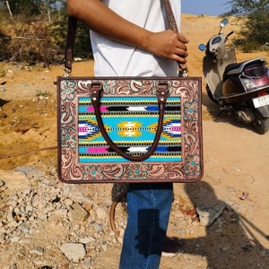 LW Sacs fourre-tout en cuir aztèque véritable fait à la main pour femmes Sac à provisions élégant Style vintage Accessoire parfait Sacs en cuir - Product Image 6