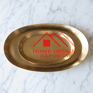 Plato de servicio redondo para centros de mesa, placa de carga de servicio antigua de latón metálico ecológico para decoración de boda, superventas - Product Image 3