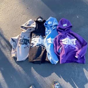 Sweat à capuche vintage surdimensionné et court pour homme, personnalisé avec logo OEM, en tissu épais, respirant, idéal pour l'hiver, style streetwear, avec ourlet brut sans finition. - Product Image 4
