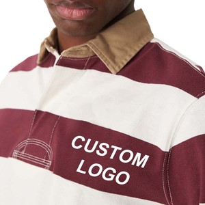 เสื้อโปโลลายทางสำหรับผู้ชายเสื้อรักบี้สั่งทำได้ - Product Image 4