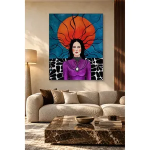Fida Woman in Purple Dress Before Orange Sun <b>Canvas</b> Print - Product Image 2