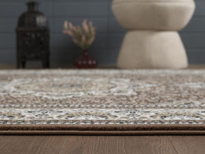 Alfombra turca de lujo hecha a máquina, color marrón dorado Almas, premium para sala de estar, del fabricante de Gaziantep. - Product Image 4