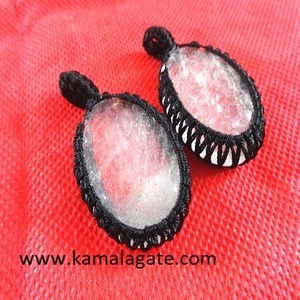 จี้คริสตัลควอตซ์เคลือบเงาลายทะเลทำด้วยมือหินกึ่งมีค่าพร้อมตาข่าย - Product Image 2