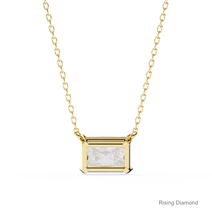 2.1 Ct Radiant Cut Lab Grown Diamond Prong Set Solitaire <b>Pendant</b>/CVD Diamond Yellow <b>Gold</b> <b>Pendant</b>/Anniversary Gift For Her - Product Image 4