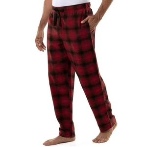 Pantalon de pyjama en flanelle à carreaux pour homme, respirant, longueur totale, taille à cordon de serrage, pour homme - Product Image 5