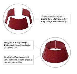 Red hammered iron <b>tree</b> collar Christmas decoration wholesale <b>tree</b> <b>stand</b> classy inspired decor for home new year Xmas party 2023 - Product Image 3