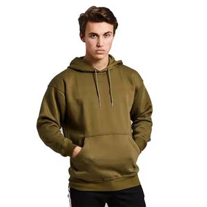 Sudadera con capucha OEM/ODM para hombre Sudadera con capucha polar de cuello alto con logotipo personalizado y diseño de parche en la manga - Product Image 1