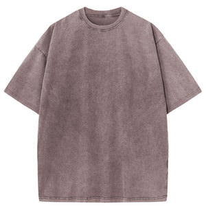 Men's <b>Oversized</b> Short Sleeve O-<b>Neck</b> <b>T</b>-<b>Shirt</b> Solid Color Cotton Jersey Knit Casual Fit Plain Dyed Style - Product Image 1