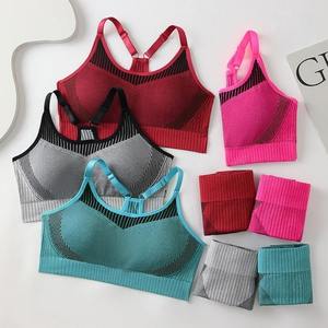 Sujetadores de gimnasio transpirables sin costuras para entrenamiento, Sujetador deportivo acolchado de malla para mujer, Push Up sin espalda, hueco para Fitness Top, sujetadores de Yoga, Top corto - Product Image 5