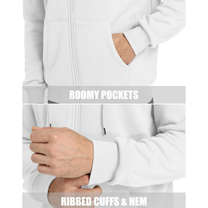 Nouveau élégant à la mode respirant confortable plaine blanc unisexe vêtements décontractés hommes Slim Fit sweats à capuche personnalisés 100% coton polaire - Product Image 3