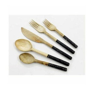 Più popolare 5 pezzi in acciaio inox <span class=keywords><strong>argenteria</strong></span> con manico in plastica posate posate Set per stoviglie da tavola Wedding usato - Product Image 6