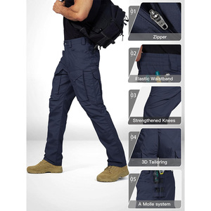 Pantalones de trabajo ligeros y duraderos informales para hombre, pantalones Cargo con logotipo personalizado, botón multibolsillo, cierre de mosca, pedidos directos de fábrica al por mayor - Product Image 4
