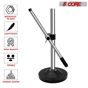 Support de microphone à 5 tiges réglable pour bureau, pied rond, pour micro - Product Image 3
