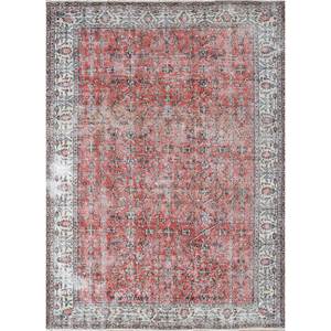 Alfombra de Lana Anudada a Mano con Diseño Floral Rojo y Naranja, Estilo Chino Tradicional, Rectangular, para Sala de Estar, para Adolescentes, Pae-2162 - Product Image 1