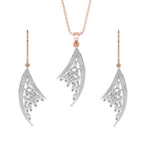 Ensemble de boucles d'oreilles et collier avec pendentif lys en argent sterling 925, bijoux fins CLARA - Product Image 1