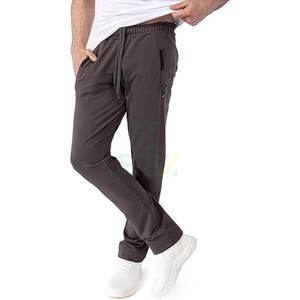 <b>Men's</b> Custom Sweatpants Straight 100% Cotton Breathable Quick Dry <b>Tall</b> Short Sizes <b>Joggers</b> Pockets OEM Branding Wholesale - Product Image 1