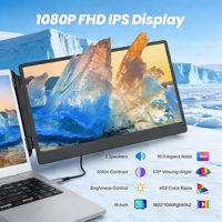 Moniteur portable triple 14'' Full HD IPS avec haut-parleurs intégrés et extension USB, compatible Mac, Windows, Chrome - Vente Flash