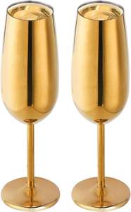 Indian Manufacturer Customized Gold SS for <b>Champagne</b> <b>Coupe</b> Party <b>Glass</b> Stainless Steel Wine <b>Glasses</b> for Red Wine Metal Drinkware - Product Image 5