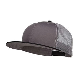 Gorra de camionero desgastada al por mayor, gorra de béisbol de 5 paneles con parte trasera de malla, gorras de camionero delanteras de espuma de sarga de algodón - Product Image 5